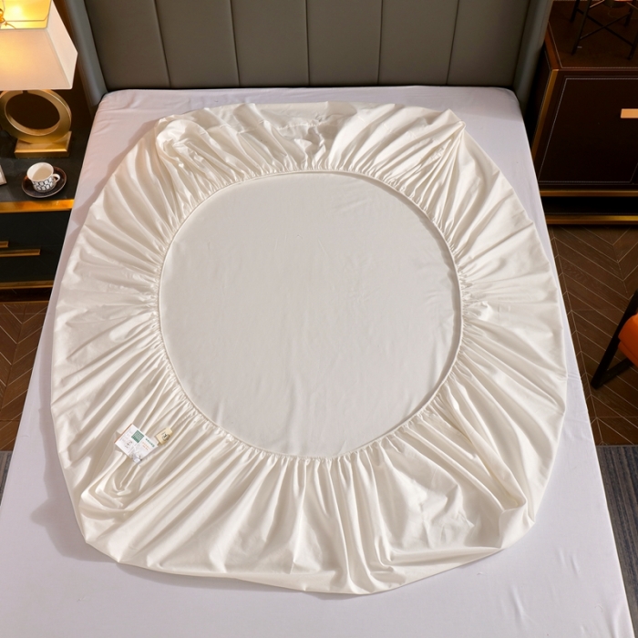 91家纺网 家纺一手货源 找家纺 A类全棉13372喷气床笠母婴级床笠单件纯色床罩保护罩套本白