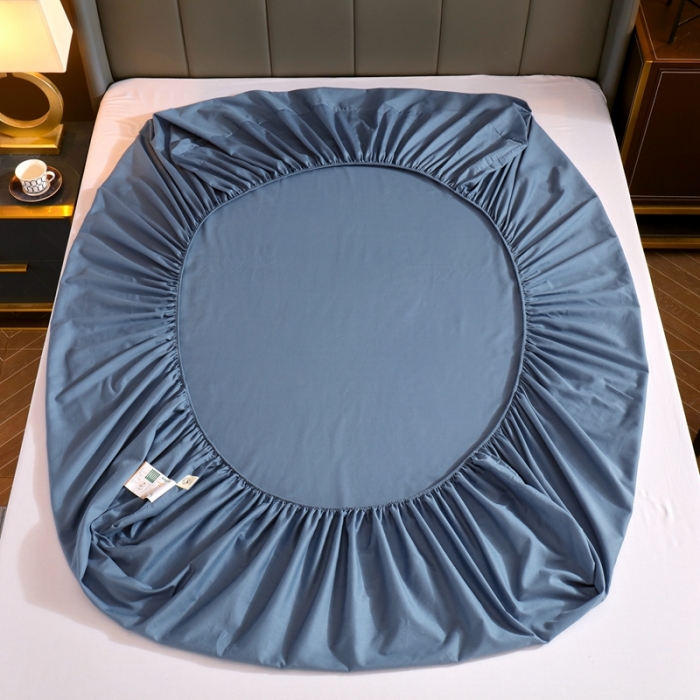 91家纺网 家纺一手货源 找家纺 千百笠A类全棉13372喷气床笠纯色床罩保护罩套全包围宾利蓝