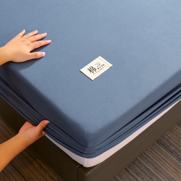 91家纺网 家纺一手货源 找家纺 千百笠A类全棉13372喷气床笠纯色床罩保护罩套全包围宾利蓝