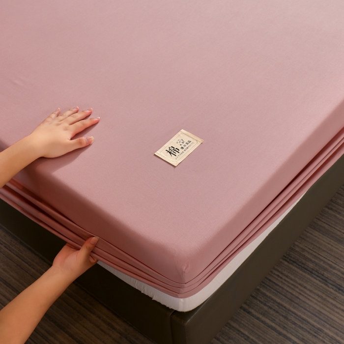 91家纺网 家纺一手货源 找家纺 千百笠A类全棉13372喷气床笠纯色床罩保护罩套全包围浅豆沙