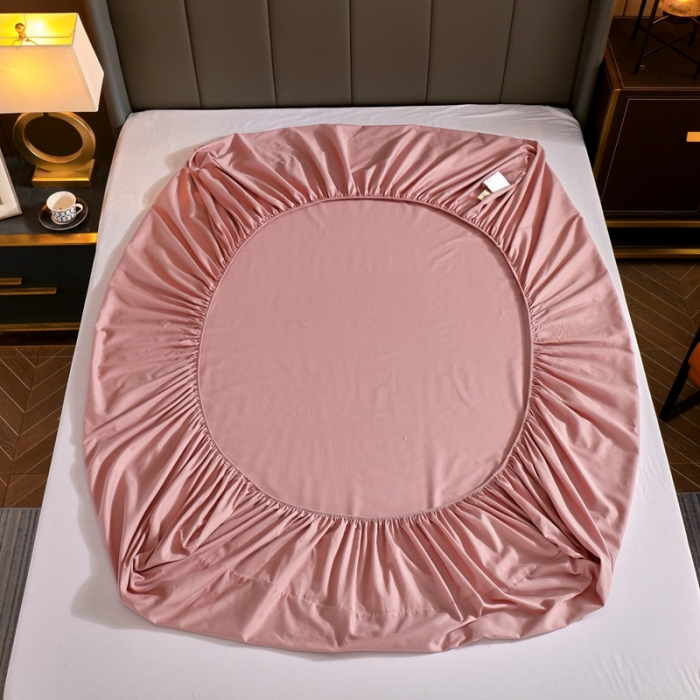 91家纺网 家纺一手货源 找家纺 千百笠A类全棉13372喷气床笠纯色床罩保护罩套全包围浅豆沙