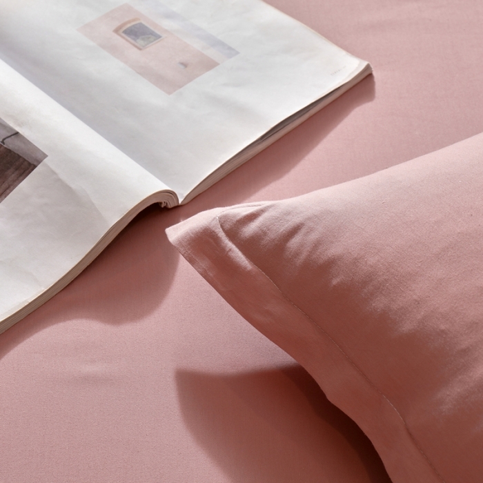 91家纺网 家纺一手货源 找家纺 千百笠A类全棉13372喷气床笠纯色床罩保护罩套全包围浅豆沙