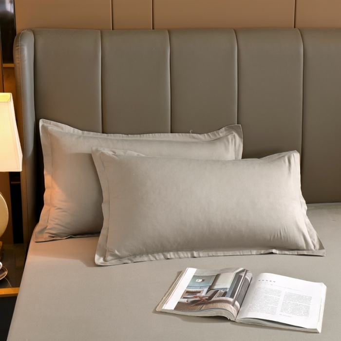 91家纺网 家纺一手货源 找家纺 千百笠A类全棉13372喷气床笠纯色床罩保护罩套全包围浅灰