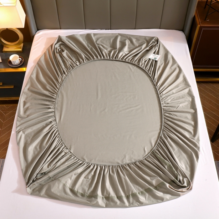 91家纺网 家纺一手货源 找家纺 千百笠A类全棉13372喷气床笠纯色床罩保护罩套全包围浅灰