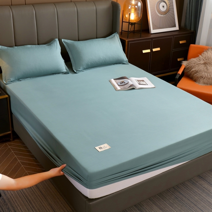 91家纺网 家纺一手货源 找家纺 千百笠A类全棉13372喷气床笠纯色床罩保护罩套全包围浅石兰