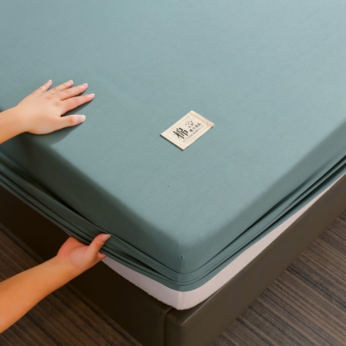 91家纺网 家纺一手货源 找家纺 千百笠A类全棉13372喷气床笠纯色床罩保护罩套全包围浅石兰