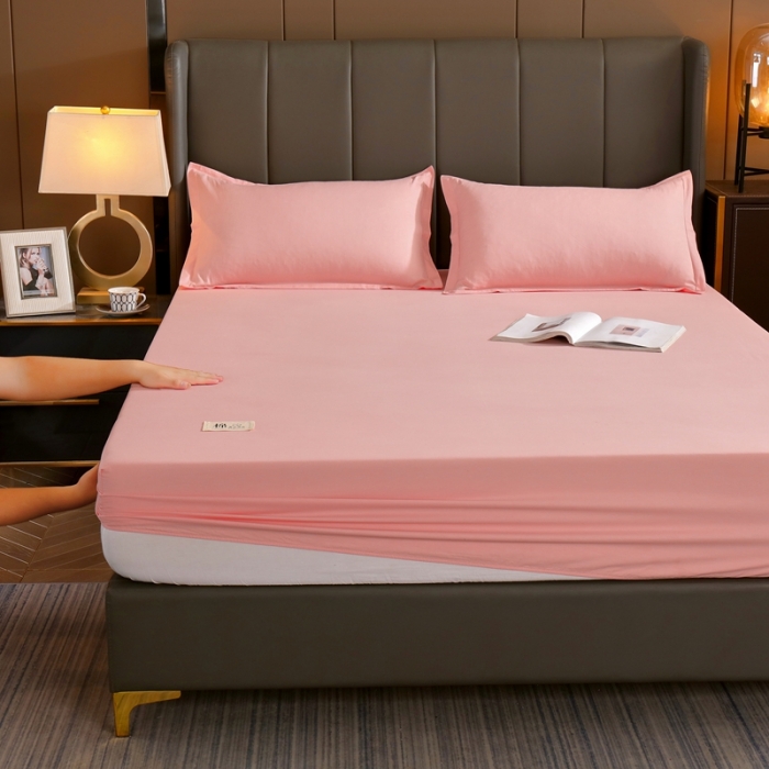 91家纺网 家纺一手货源 找家纺 千百笠A类全棉13372喷气床笠纯色床罩保护罩套全包围浅玉