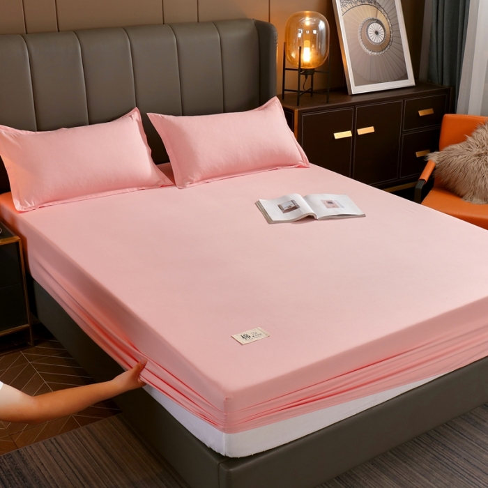 91家纺网 家纺一手货源 找家纺 千百笠A类全棉13372喷气床笠纯色床罩保护罩套全包围浅玉