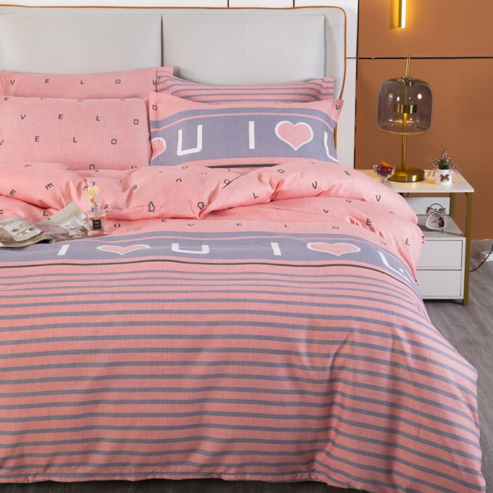 91家纺网 家纺一手货源 找家纺 雨萝家纺 2022新款植物羊绒四件套 爱之言