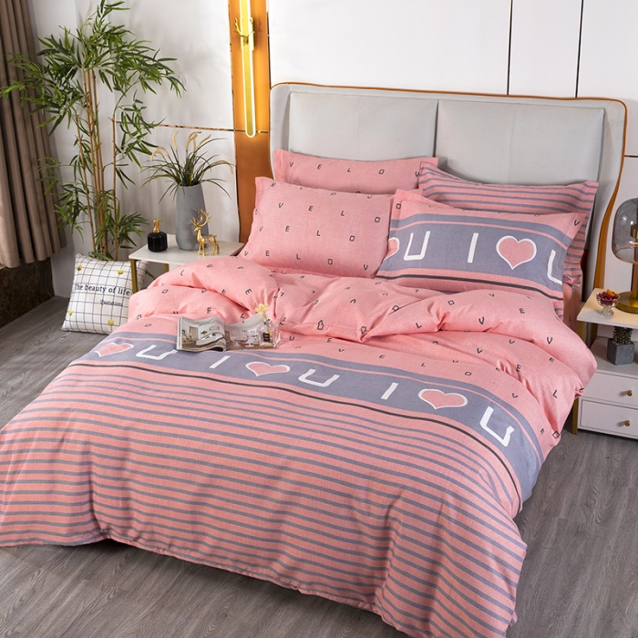 91家纺网 家纺一手货源 找家纺 雨萝家纺 2022新款植物羊绒四件套 爱之言