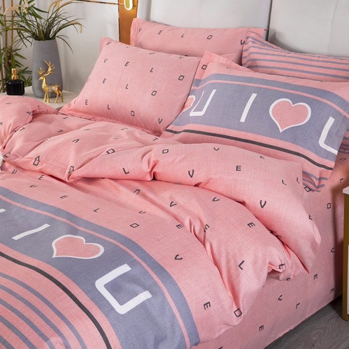 91家纺网 家纺一手货源 找家纺 雨萝家纺 2022新款植物羊绒四件套 爱之言