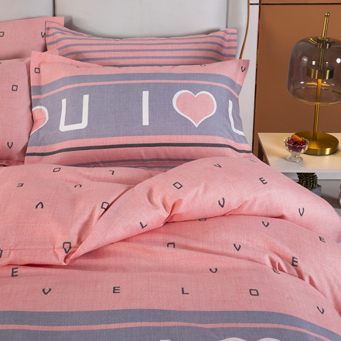 91家纺网 家纺一手货源 找家纺 雨萝家纺 2022新款植物羊绒四件套 爱之言