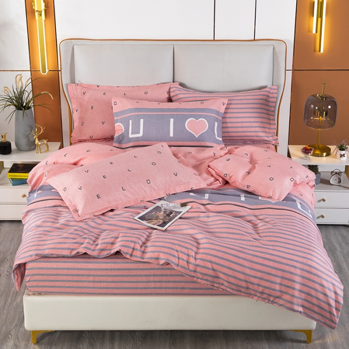 91家纺网 家纺一手货源 找家纺 雨萝家纺 2022新款植物羊绒四件套 爱之言