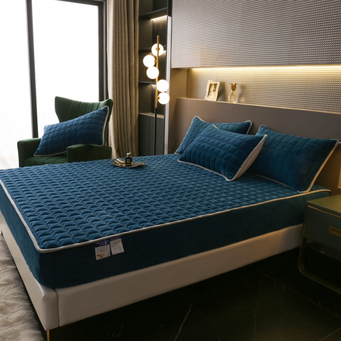 91家纺网 家纺一手货源 找家纺 （总）2025啊雅家居新款单品牛奶绒夹棉床笠