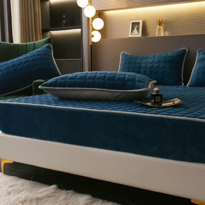 91家纺网 家纺一手货源 找家纺 （总）2025啊雅家居新款单品牛奶绒夹棉床笠