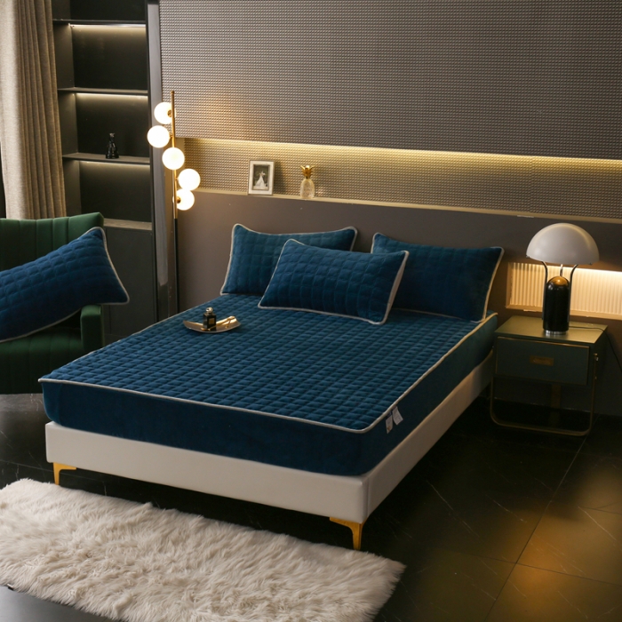 91家纺网 家纺一手货源 找家纺 （总）2025啊雅家居新款单品牛奶绒夹棉床笠