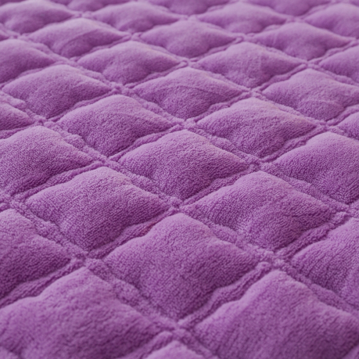 91家纺网 家纺一手货源 找家纺 2025啊雅家居新款单品牛奶绒夹棉床笠 紫色