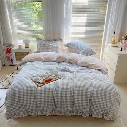 91家纺网 家纺一手货源 找家纺 总时年家纺 2022新款240g亲肤牛奶绒小美好花边款四件套