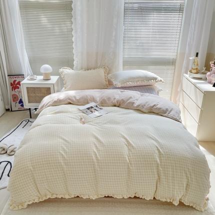 91家纺网 家纺一手货源 找家纺 总时年家纺 2022新款240g亲肤牛奶绒小美好花边款四件套