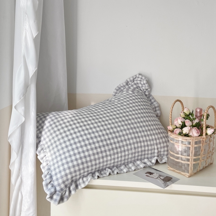 91家纺网 家纺一手货源 找家纺 时年家纺 2022新款240g亲肤牛奶绒小美好花边款四件套 小美好-墨黛蓝