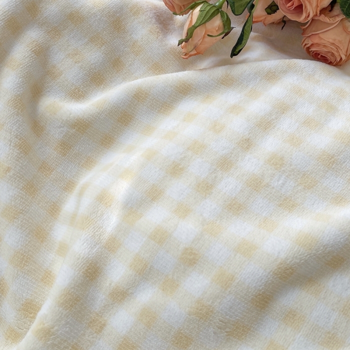 91家纺网 家纺一手货源 找家纺 时年家纺 2022新款240g亲肤牛奶绒小美好花边款四件套 小美好-芝士黄