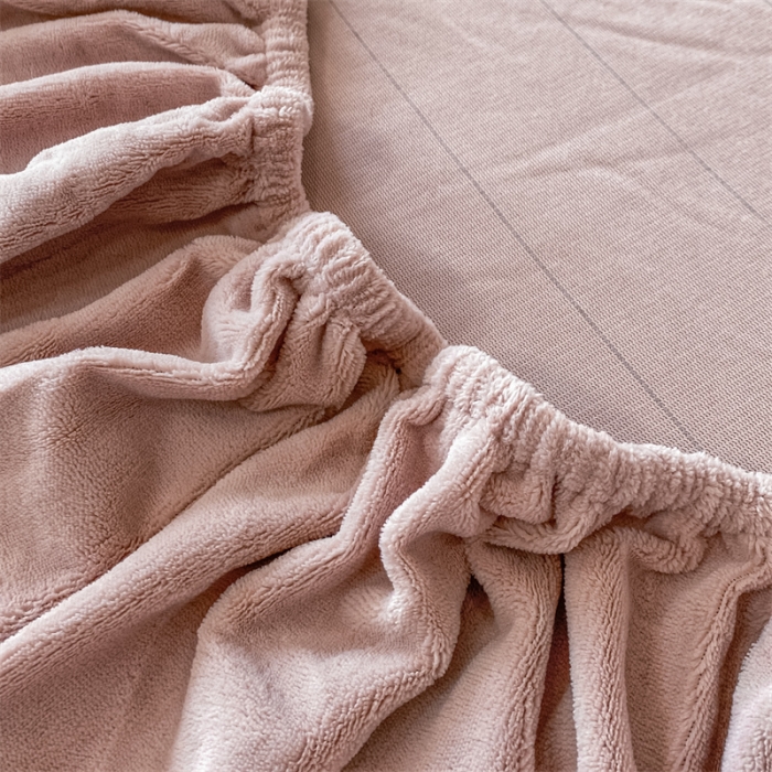 91家纺网 家纺一手货源 找家纺 蓝巢 2022新款牛奶绒轻奢单床笠 轻奢-豆沙