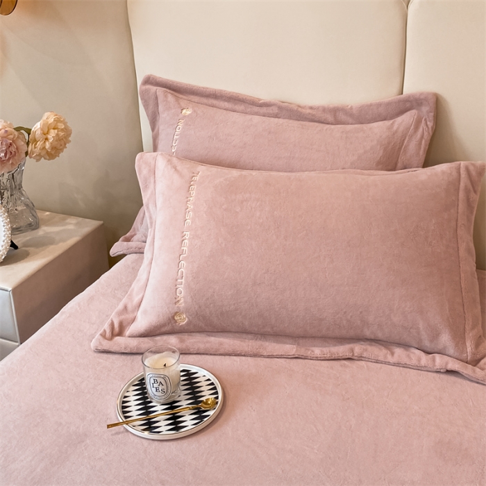 91家纺网 家纺一手货源 找家纺 蓝巢 2022新款牛奶绒轻奢单床笠 轻奢-豆沙