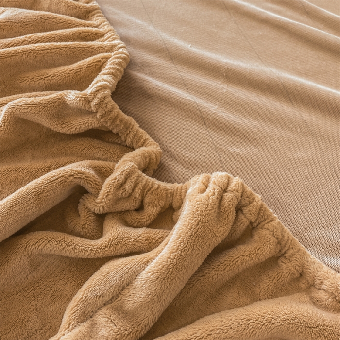 91家纺网 家纺一手货源 找家纺 蓝巢 2022新款牛奶绒轻奢单床笠 轻奢-南瓜橘