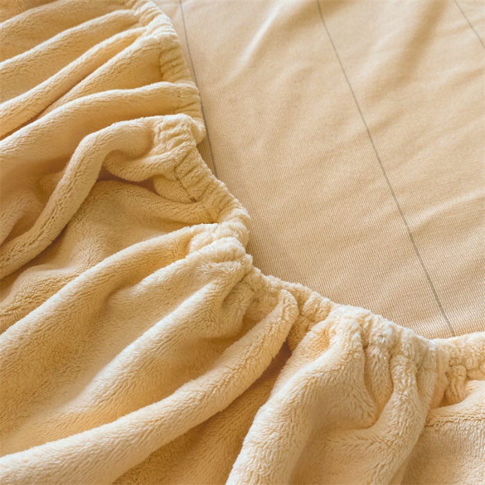 91家纺网 家纺一手货源 找家纺 蓝巢 2022新款牛奶绒轻奢单床笠 轻奢-奶黄