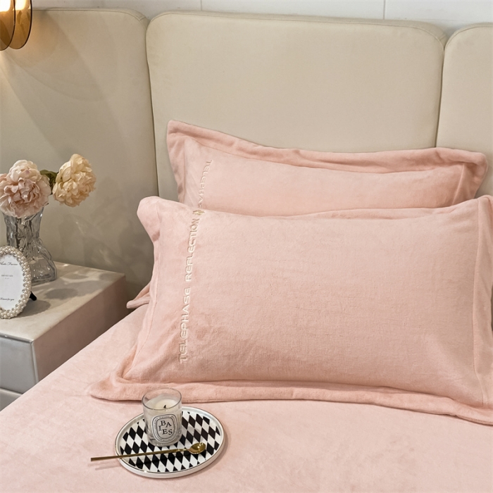 91家纺网 家纺一手货源 找家纺 蓝巢 2022新款牛奶绒轻奢单床笠 轻奢-浅粉