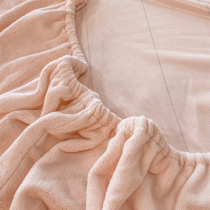 91家纺网 家纺一手货源 找家纺 蓝巢 2022新款牛奶绒轻奢单床笠 轻奢-浅粉