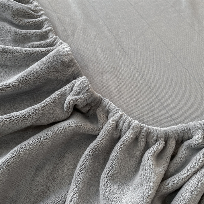 91家纺网 家纺一手货源 找家纺 蓝巢 2022新款牛奶绒轻奢单床笠 轻奢-中灰