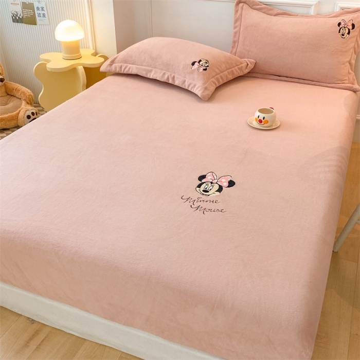 91家纺网 家纺一手货源 找家纺 蓝巢 2022新款牛奶绒迪士尼单床笠 迪士尼-豆沙