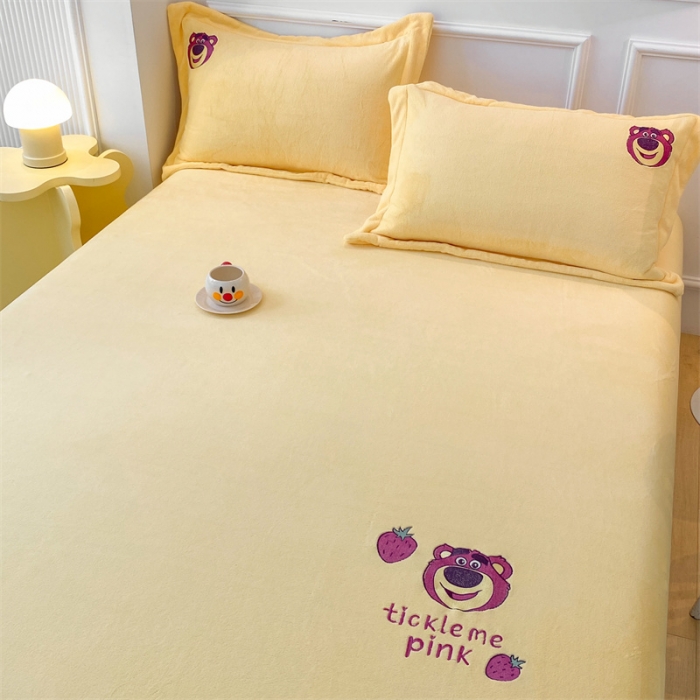 91家纺网 家纺一手货源 找家纺 蓝巢 2022新款牛奶绒迪士尼单床笠 迪士尼-奶黄