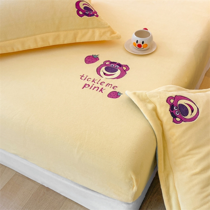 91家纺网 家纺一手货源 找家纺 蓝巢 2022新款牛奶绒迪士尼单床笠 迪士尼-奶黄