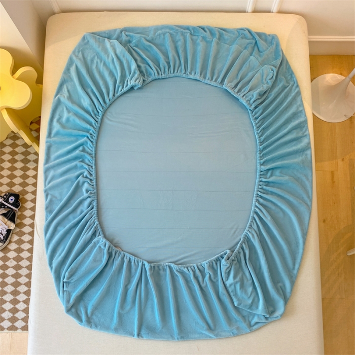 91家纺网 家纺一手货源 找家纺 蓝巢 2022新款牛奶绒迪士尼单床笠 迪士尼-天空蓝