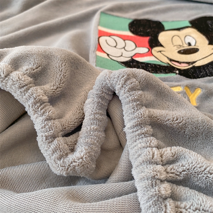 91家纺网 家纺一手货源 找家纺 蓝巢 2022新款牛奶绒迪士尼单床笠 迪士尼-中灰