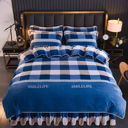 91家纺网 家纺一手货源 找家纺 2025新款9斤重加厚直播爆款牛奶绒金貂法莱绒单品被套灰兰格