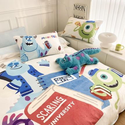 91家纺网 家纺一手货源 找家纺 (总) 圆岛家纺 2022新款迪士尼大版牛奶绒宝宝绒四件套