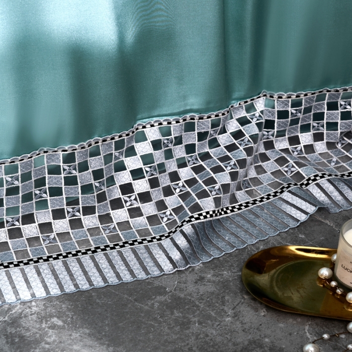 91家纺网 家纺一手货源 找家纺 缔缦 2022新款真丝棉四件套澜庭假日 绿