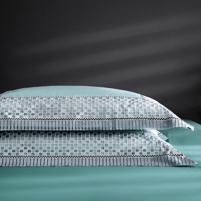 91家纺网 家纺一手货源 找家纺 缔缦 2022新款真丝棉四件套澜庭假日 绿