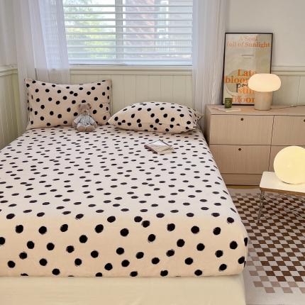 91家纺网 家纺一手货源 找家纺 （总）三朵 2022新款高克重牛奶绒印花床笠