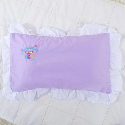 蒂优娜全棉13372儿童卡通小刺绣幼儿园纯棉小枕头罩小水果紫