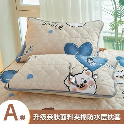 91家纺网 家纺一手货源 找家纺 蕾诺 2023新款夹棉防水升级款面料绗绣枕套 苏格兰