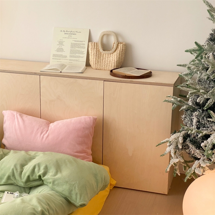 91家纺网 家纺一手货源 找家纺 时光里2022新款纯色混搭18色系列四件套 豆绿配黄粉黄