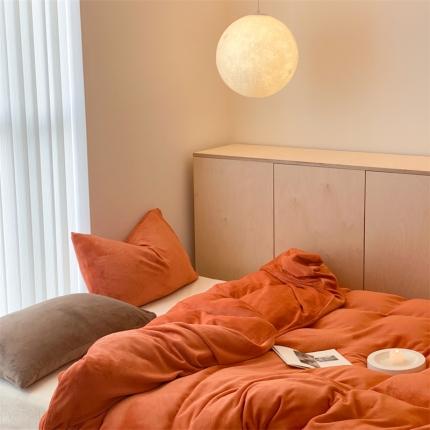 时光里2022新款纯色混搭18色系列四件套 奶油橘配白咖橘