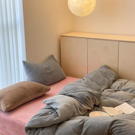 时光里2022新款纯色混搭18色系列四件套 深空灰配紫咖灰