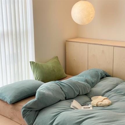 时光里2022新款纯色混搭18色系列四件套 水岩兰配咖绿兰