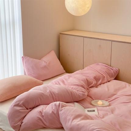 时光里2022新款纯色混搭18色系列四件套 樱花粉配白玉粉