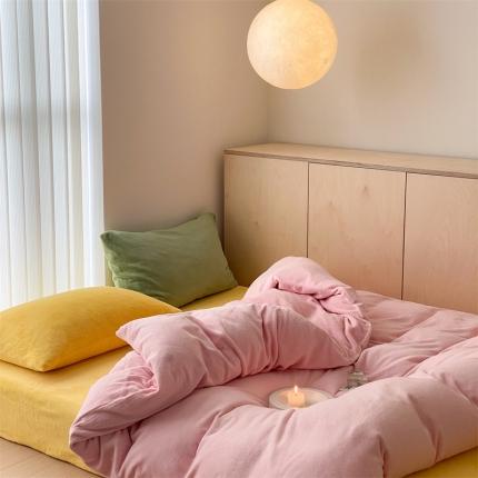 时光里2022新款纯色混搭18色系列四件套 樱花粉配黄绿黄